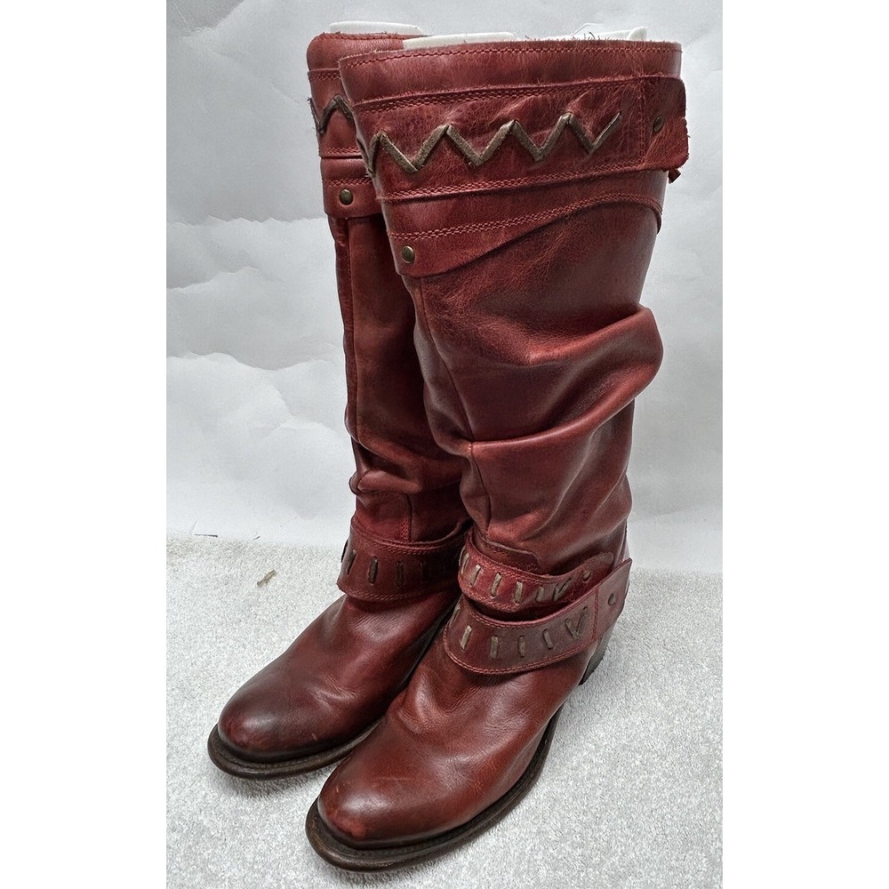 Corral Womens Size 8M Red Leather R1109 Slouchy Knee High Western Boots